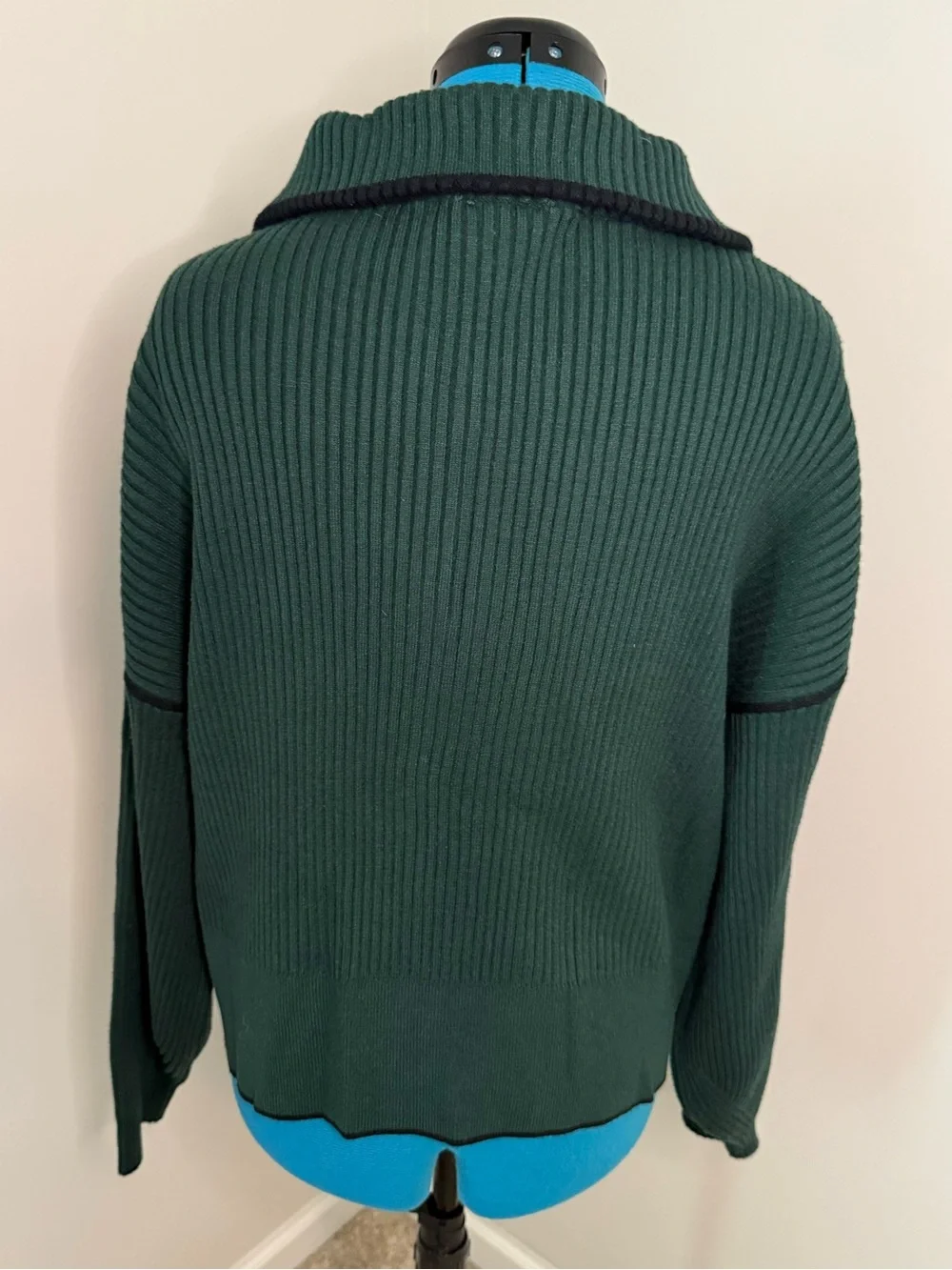 Varley Carmen Rib Knit Cardigan in Dark Spruce Green NWT XL - Picture 4 of 5